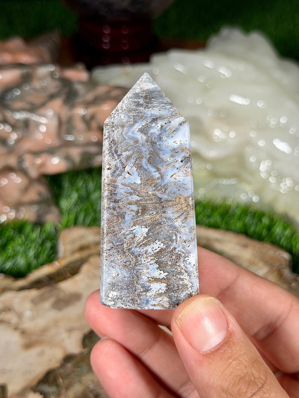 Golden Hair Rutile Agate Crystal Tower 2.75in 3.3oz